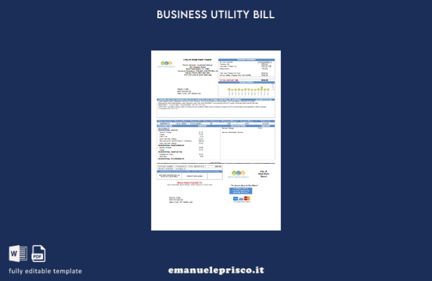 modello di fattura aziendale di utilità di West Palm Beach Pub Utilities stile v